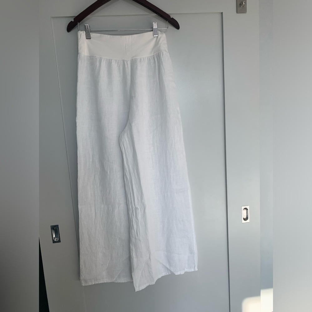 Cobblestone living white linen pants